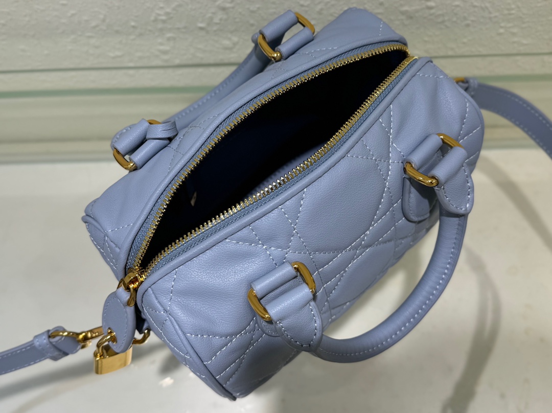 Dior Groove 20 Bag Pale Blue Macrocannage Calfskin